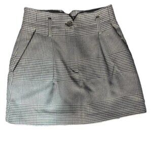 Maje Blue Jeiling Checkered Mini Skork Sz; S